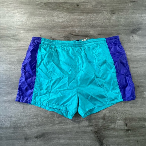 Vintage Woolrich Mens Swim Trunks Nylon Shorts Sea Jade Large Ripstop - Picture 1 of 6